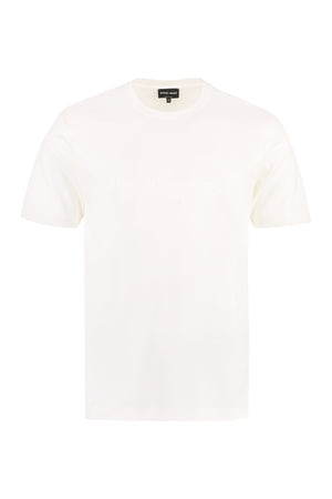 T-shirt in cotone con logo ricamato-0